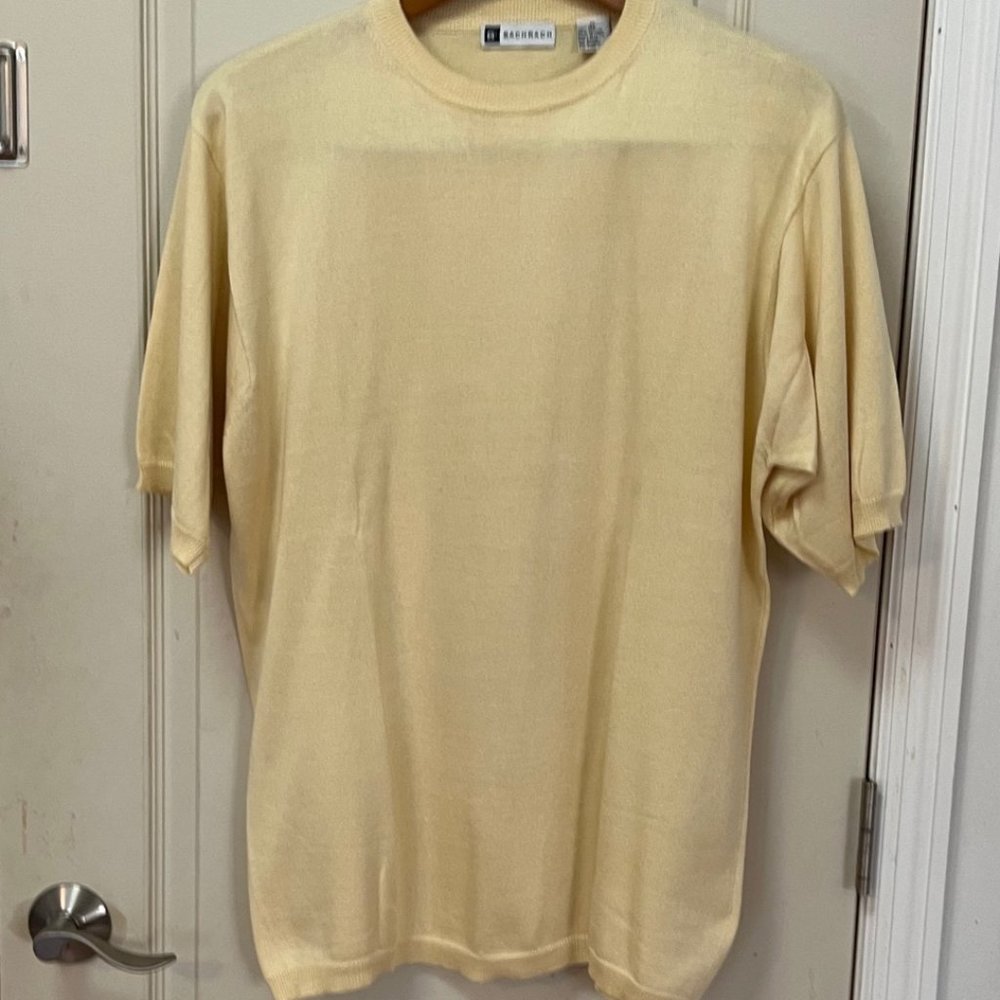 Bachrach Men's XL 75% Silk/25% Cotton.  Short Sleeve Crew Neck Pullover